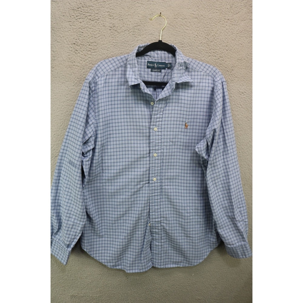 Ralph Lauren Classic Fit Men's Long Sleeve Button Up Shirt-Large-Preppy-Office